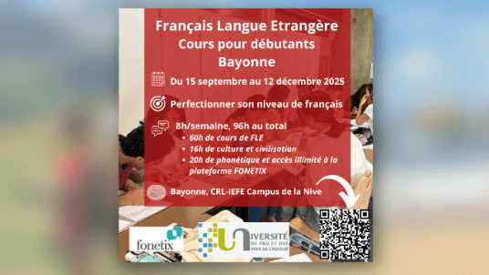 Français Langue Etrangère : cours pour débutant·es - Bayonne